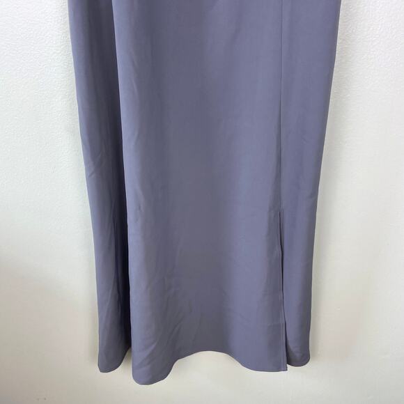 Loft Outlet Midi Sleeveless Slit Dress Blue Front Slit Fit & Flare Size 4 - Picture 5 of 12
